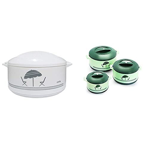 Image of Cello Chef Hot Pot, 3500 ML, Multicolour & Cello Chef Casserole Gift Set, 3-Pieces, Green,Plastic