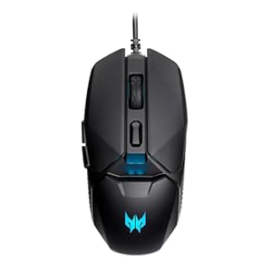 Acer Predator Cestus 327 Multi-Grip Design Wired Gaming Mouse (8000 DPI/150 IPS/6 Buttons/5-level DPI Settings with 5 LED Color/ELAN OM36 Sensor/1000Hz Polling Rate) with 20M Click Lifespan, Black