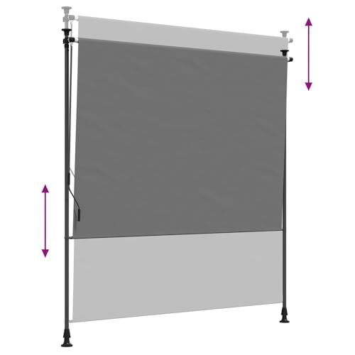 Store roulant extérieur anti-UV et imperméable en polyester gris - 5