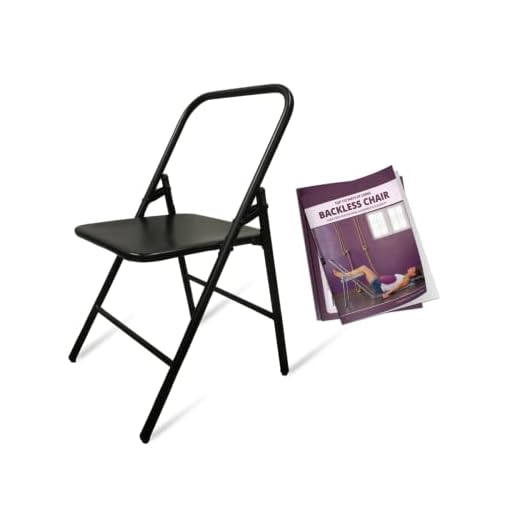 Friends Of Meditation Iyengar Yoga Chair | Backless Yoga Chair for Holding, Alignment, Flexibility | Capacity: 100kg | Includes Yoga Book (112 Ways of Using The Chair) (Black)