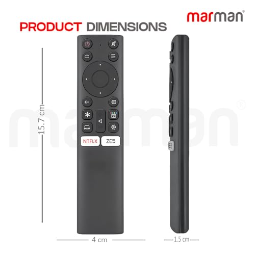 Image of marman Compatible with Nokia Tv Remote Control Suitable for Smart 4K LED UHD Android Television Without Voice Command and Google Assistant with Specific Netflix and ZEE5 Hotkeys