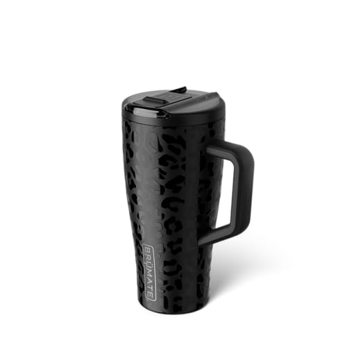 Image of BruMate Era Flip 30oz Tumbler with 100% Leakproof Covered Straw Lid | Hygienic Covered Straw | Insulated Stainless Steel Water Bottle with Handle | Cup Holder Friendly | BPA-Free (Onyx Leopard)