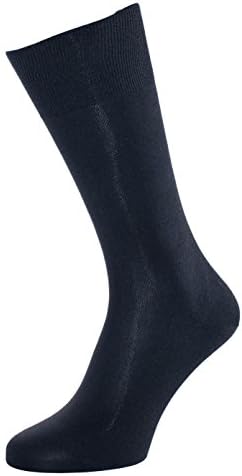 ALBERT KREUZ men’s navy blue luxury calf socks of 98% silk – Made in Germany