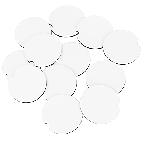 Weiye 12pcs Sublimation Blank DIY Customized MDF Round Coaster Hardboard Coaster Sublimation Coaster Blank Coaster, Sublimation Blanks Car Cup Coasters