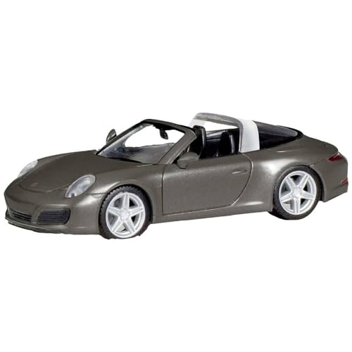 Herpa- Porsche 911 Targa 4, Gris ágata Metalizada, Color (038867-002)