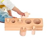 Stapelbares Formenspiel und Steckspiel | Spiel mit Stufen und Runden, aus Holz mit A-Zylindern | für Kinder im Vorschulalter zum Lernen und Entwickeln