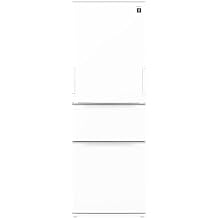 Sharp SJ-PW37R-W Refrigerator, 12.6 gal 374 L, Width 23.6 inches 60 cm, Large Capacity Freezer, Slim, For More Than 3 People, Auto Close, Wide Door Pocket, Energy Saving, Quiet, 3 Doors, Middle