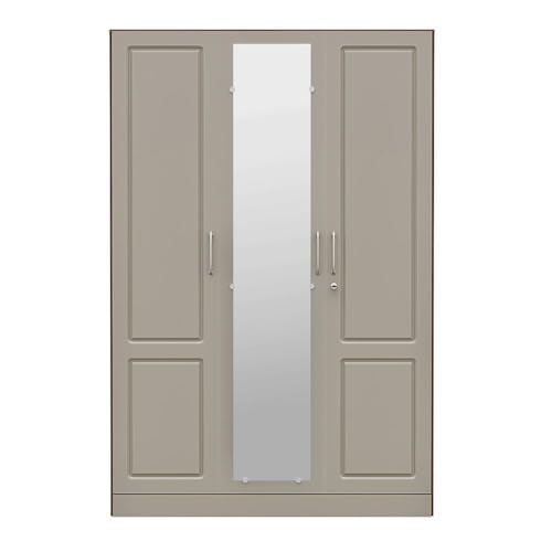 Image of Wakefit Wardrobe for Bedroom | 3 Yr Warranty | Cupboard for Bedroom, Almirah, Wooden Wardrobe, Comes with LED light, Storage Drawer, Mirror & Hanger, Density:680-750kg /m, Free Installation(Tyrian-CB)
