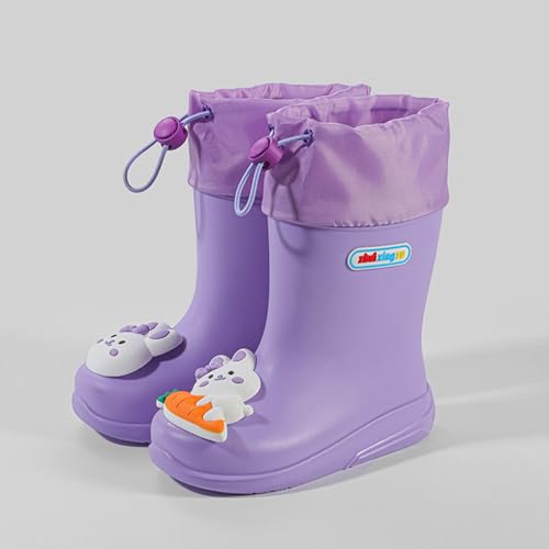Toddler Girls Boots Kids Rain Boots with an Elastic Boot Toddler Rain Boot Children Waterproof Boots for Boys and Girls2