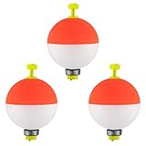 Dr.Fish 10 Pack Weighted Fishing Bobbers Snap-on Spring Floats EVA Foam Push Button Clip on Line Floats Fly Fishing Trout Bass Crappie Catfish Diam 1''