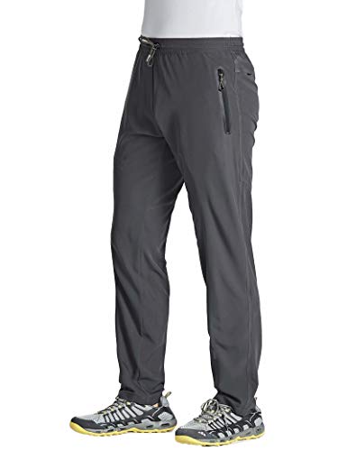 Magcomsen Gym Pants For Men With Pockets Running Pants Men Quick Dry Hiking Pants Mens Workout Pants Gym Pants Open Bottom Sweatpants For Men Grey #TOP14