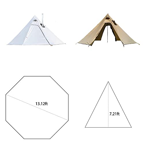 Tipi Hot Tent para 3-4 Personas, Ligero, con Ventana y Hoyo para Estufa miniatura 2