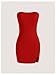 MakeMeChic Women's Tube Top Dress Y2K Split Bodycon Strapless Party Mini Dresses Concert Outfit Red Small