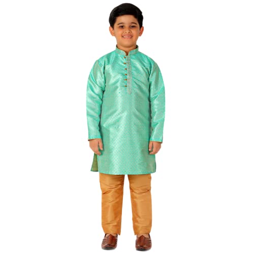 Image of Pro-Ethic Style Developer Kurta Pajama For Kids Boys | Silk | Traditional Dress (S-202)
