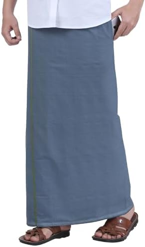 PRAKASAM COTTON Mens Black Colour Welcro Pocket Single dhoti//pocket mundu/single dhoti with pocket for mens