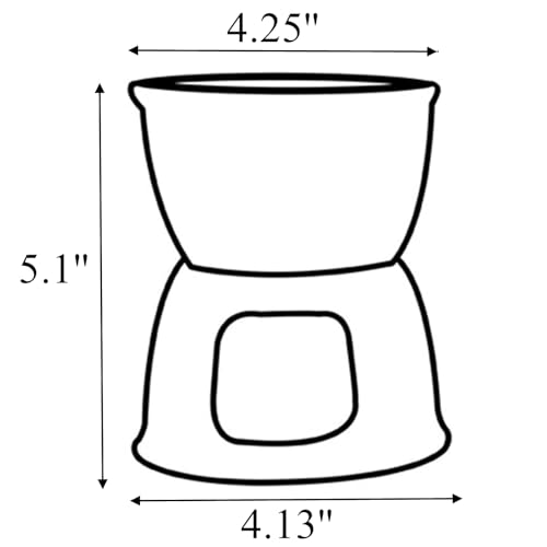 Tebery Fondue Set with 4 Color Forks, Premium Tea Light Porcelain Melting Pot for Cheese, Chocolate and Tapas - White