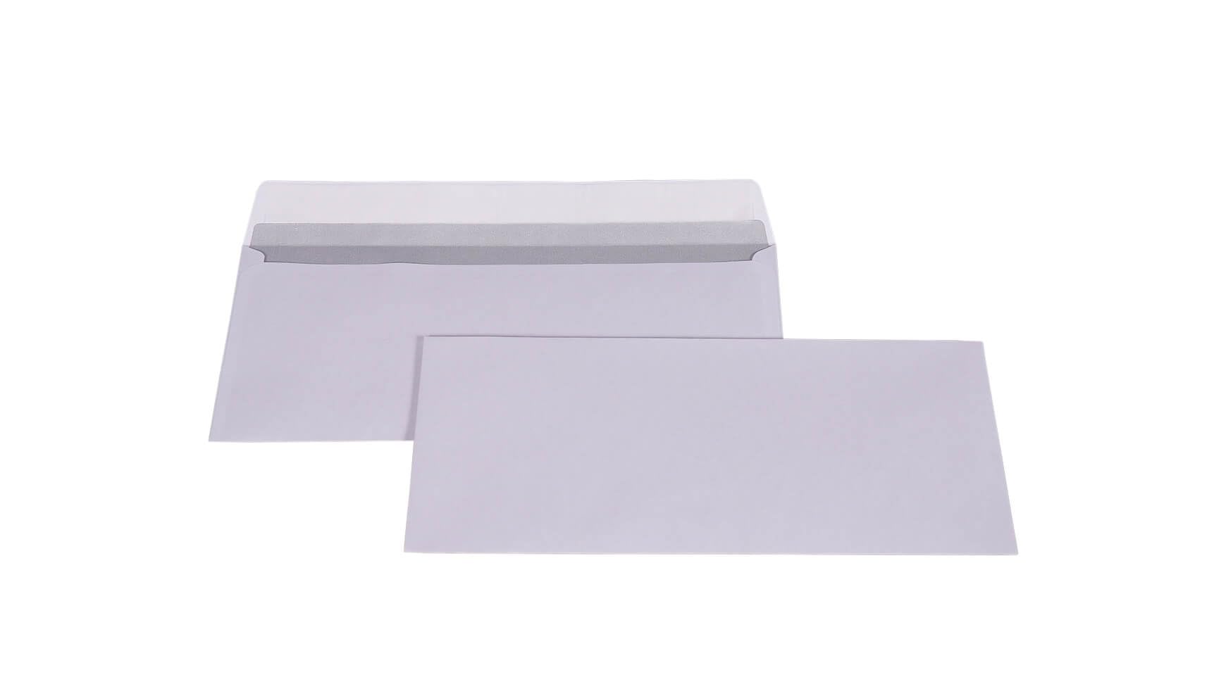 2x Briefumschlag DIN lang 110 x 220 mm DL ohne Fenster Selbstklebestreifen 80g/qm Weiss