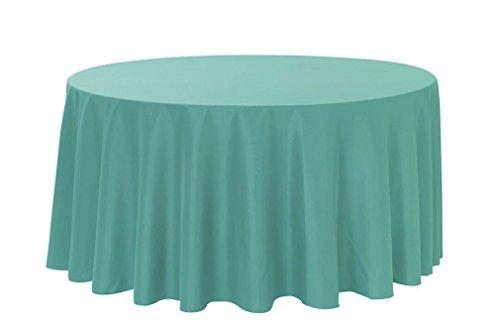 Your Chair Covers - 120 Inch Round Premium Polyester Tablecloth - Robin Egg, Linen Table Cloth for Standard Round Tables
