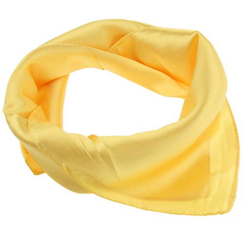 Baoblaze Pañuelo Cuadrado de Seda de Raso de Cuello Turbante de Cabello Accesorios de Disfraces - Amarillo, tal como se describe