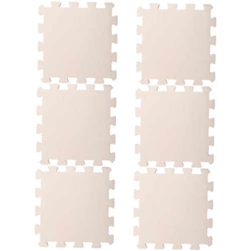 Tapis de jeu emboîtable en mousse beige 6 pièces protection sol tapis de gym