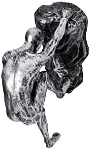 Haute Collage 5x Large Silver Colour Climbers Wall Hanging Ornaments Figures Climer Men Rock Climbers Abseiling Men Figurines Home Decor (SABCDE)