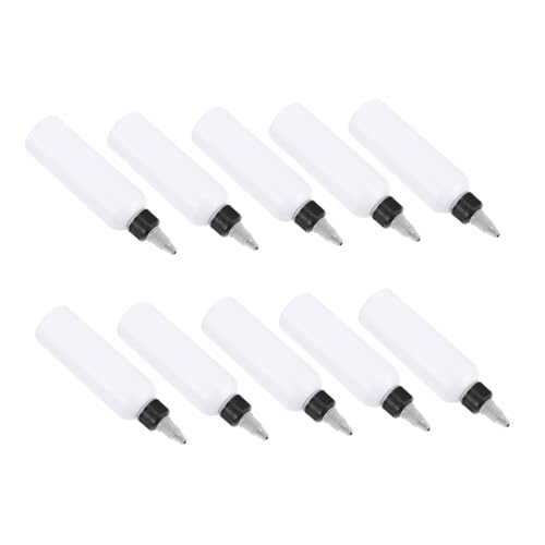 20個 多用途ポイントノズル式丸型スクイーズボトル 漏れ防止設計 軽量で絞りやすく ヘアカラーやオイル用精密液体容器