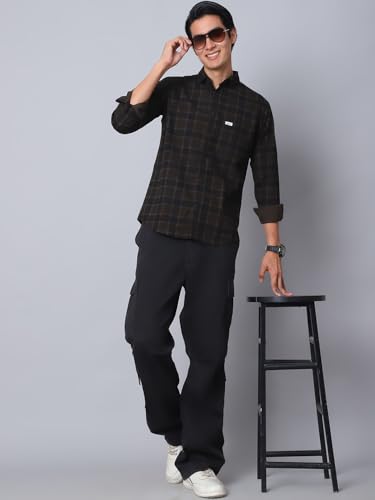 Image of Majestic Man Comfort Cotton Slim Fit Checked Casual Shirt for Men