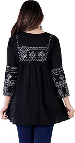 Image of Kartik Fashion Women Rayon Embroidered Regular Top