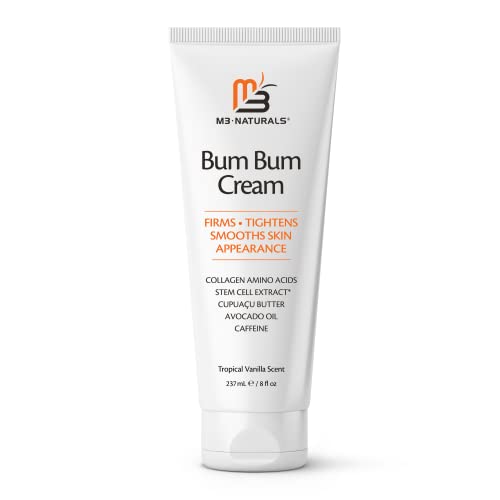 Bum Bum Cream with Lemon Vanilla Scent 2-in-1 Skin Care Cellulite Cream and Massage Lotion - Non-Greasy Skin Tightening Cream for Firm Butt, Belly & Thighs with Cupuaçu Collagen and Caffeine - 8 Fl Oz