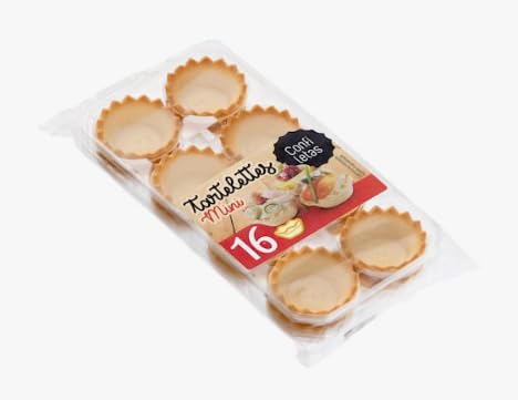 Mini Tartelettes Confiletas Beurre, 16 Unités par Paquet, 112g, Lot de 3 Paquets, Sans Conservateurs Artificiels