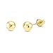 14k REAL Yellow Gold 6mm Ball Stud Earrings with Screw Backs
