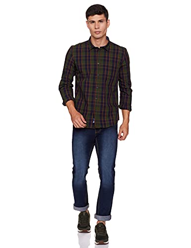 Image of Amazon Brand - Symbol Men's Cotton Checkered Regular Fit Casual Shirt