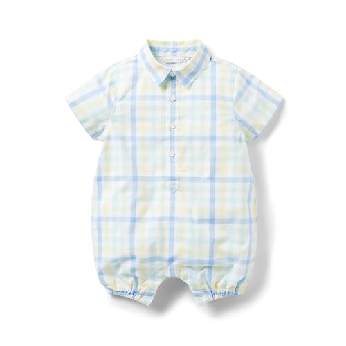 Image of Janie and Jack Baby Boy's Plaid Collar Romper (Infant) Multicolor 18-24 Months