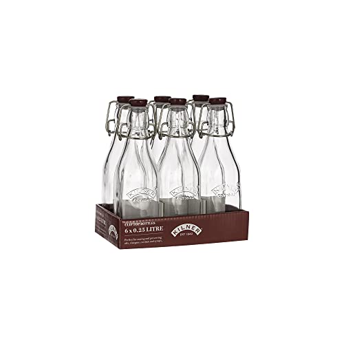 Kilner Tray of 6 0.25 Litre Square Clip Top Bottles