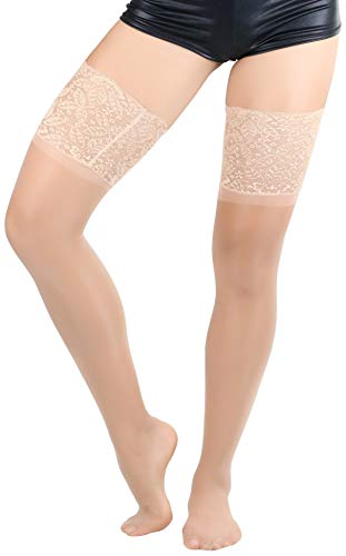 Image of ToBeInStyle Women's Thigh Highs With Smooth Silicone Lace