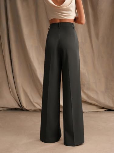 Image of KOTTY Stylish Women's White Wide Leg Trousers | High Waist Cotton Pants for Women | Casual Korean Palazzo Bottom Wear