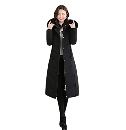 Veste longue en duvet pour femme FULBHPRINT Noir XL décontractée