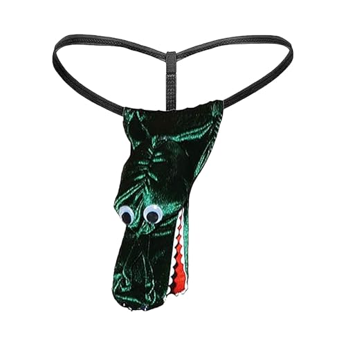 Generisch Herren Tanga im lustigen Krokodil-Design - Scherzartikel-String als witziges Geschenk | Ausgefallene Unterwäsche für Junggesellenabschiede