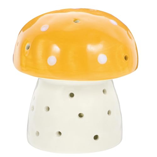 Lámpara de mesa noche cerámica pequeña amarillo miniatura 1