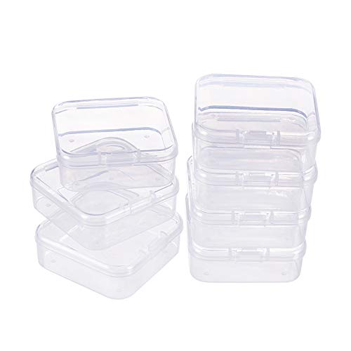 Image of BENECREAT 27 Pack Mixed Size Rectangle Mini Clear Plastic Bead Storage Containers Box Case with lid for Items,Pills,Herbs,Tiny Bead,Jewerlry Findings, and Other Small Items