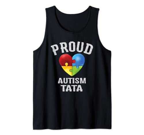 Autismo Orgulloso Tata Autismo Awareness Familiar Camiseta sin Mangas