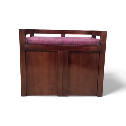 Image of Premium Teak Wood Living Room Furniture Walnut Matte Finish Fabric Upholstered Living Room Sethi Handcrafted Seating