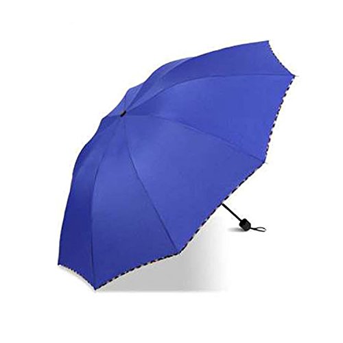 Image of KEKEMI 3 Fold Plain Pipine Umbrella for Men & Women