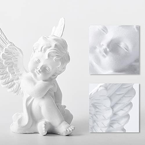 Fairy Ornaments Grave Decorationscherub Resin Statue Sculpture Decorative Baby Angel Figure Garden Miniature White 2pcs