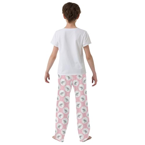 ZZXXB Lovely Elephant with Polka Dot Boys Long Pants Soft Trousers Elastic Waist Kids Lounge Bottoms with Pockets S-XL3