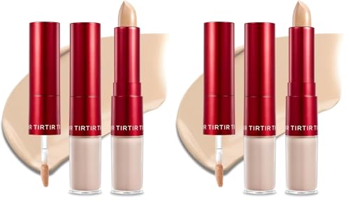 Image of TIRTIR Glide&Hide Blurring Concealer - Creamy texture, Conceals dark circles and wrinkles, Dual formula (liquid tip & balm stick), Long-lasting wear, Korean Makeup, #4N, 0.28 Oz (Pack of 2)