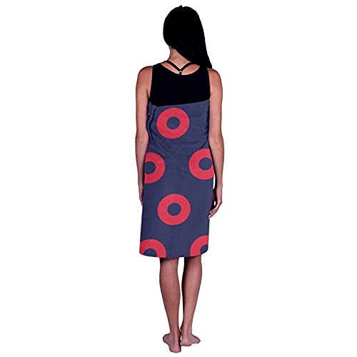 Red Donut Circles On Blue Microfiber Beach Towel ,Men & Women Super Absorbent Quick Dry Oversized Bath Towel For Pool Bathroom Travel Sports Hotel (52" X 32") #TOP3