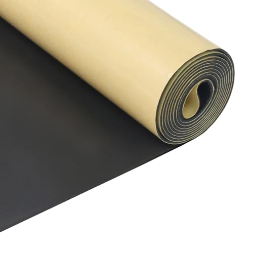 SDLDEER Schaumstoff Selbstklebend, Neopren Schaumstoffplatte Selbstklebende 300mm(B)x1.5mm(D)x1.5m(L)Multifunktional Dämmmatte Schaumstoffrolle Stoßdämpfung schalldämmung Isolierung Rutschfest,Schwarz