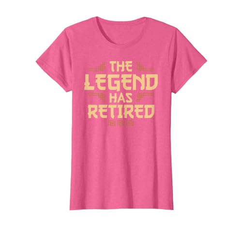 The Legend Has Retired Retirement Humor T-Shirt, Women, Pink Heather, XX-Large