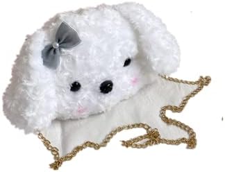 Cute puppy plush wool Crossbody bag shoulder bag handbag for Anime Lolita Bag for women girl child (Shoulder strap)